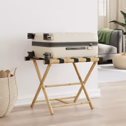 vidaXL Folding Luggage Rack Foldable Suitcase Stand Luggage Holder Bamboo - Additional view 2