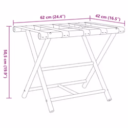 vidaXL Folding Luggage Rack Foldable Suitcase Stand Luggage Holder Bamboo - Additional view 3
