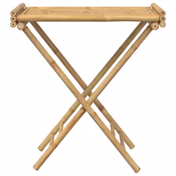 vidaXL Folding Tray Table Snack Dinner TV Tray Table Serving Side Table Bamboo - Additional view 4