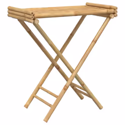 vidaXL Folding Tray Table Snack Dinner TV Tray Table Serving Side Table Bamboo - Additional view 6