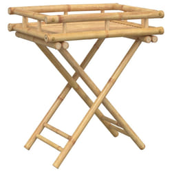 vidaXL Folding Tray Table Snack Dinner TV Tray Table Serving Side Table Bamboo