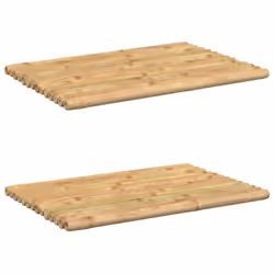 vidaXL Bath Mats Non-Slip Bathroom Shower Mat Floor Mat Bath Rug 2 pcs Bamboo - 50 x 35 cm