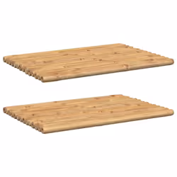 vidaXL Bath Mats Non-Slip Bathroom Shower Mat Floor Mat Bath Rug 2 pcs Bamboo - 70 x 50 cm