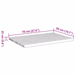 vidaXL Bath Mats Non-Slip Bathroom Shower Mat Floor Mat Bath Rug 2 pcs Bamboo - 70 x 50 cm