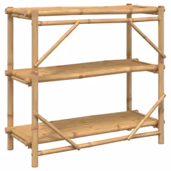 vidaXL 3-Layer Shelf Displaying Storage Shelf Organiser Storage Rack Bamboo - Additional view 5