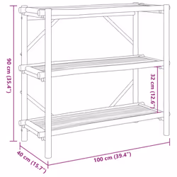 vidaXL 3-Layer Shelf Displaying Storage Shelf Organiser Storage Rack Bamboo - Additional view 7