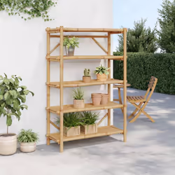 vidaXL 5-Layer Shelf Displaying Storage Shelf Organiser Storage Rack Bamboo - Additional view 2
