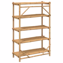vidaXL 5-Layer Shelf Displaying Storage Shelf Organiser Storage Rack Bamboo - Additional view 5