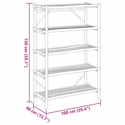 vidaXL 5-Layer Shelf Displaying Storage Shelf Organiser Storage Rack Bamboo - Additional view 7