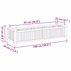 vidaXL Planter Flower Box Plant Pot Garden Raised Bed Outdoor Planter Bamboo - 100 x 40 x 150 cm