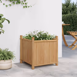 vidaXL Planter Flower Box Plant Pot Garden Raised Bed Outdoor Planter Bamboo - 40 x 40 x 40 cm