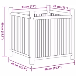 vidaXL Planter Flower Box Plant Pot Garden Raised Bed Outdoor Planter Bamboo - 40 x 40 x 40 cm - Additional view 7