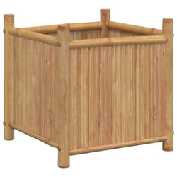 vidaXL Planter Flower Box Plant Pot Garden Raised Bed Outdoor Planter Bamboo - 50 x 50 x 50 cm