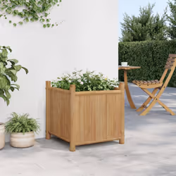 vidaXL Planter Flower Box Plant Pot Garden Raised Bed Outdoor Planter Bamboo - 50 x 50 x 50 cm