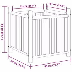 vidaXL Planter Flower Box Plant Pot Garden Raised Bed Outdoor Planter Bamboo - 50 x 50 x 50 cm