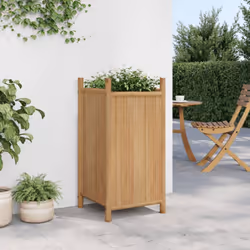 vidaXL Planter Flower Box Plant Pot Garden Raised Bed Outdoor Planter Bamboo - 40 x 40 x 80 cm