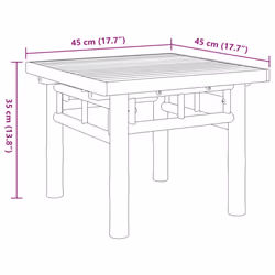 vidaXL Coffee Table Hallway Tea Accent End Table Centre Sofa Table Bamboo - 45 x 45 x 35 cm - Additional view 7
