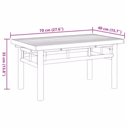 vidaXL Coffee Table Hallway Tea Accent End Table Centre Sofa Table Bamboo - 70 x 40 x 35 cm - Additional view 7