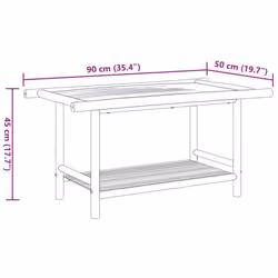 vidaXL Coffee Table Hallway Tea Accent End Table Centre Sofa Table Bamboo - 90 x 50 x 45 cm - Additional view 7