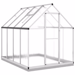 vidaXL Greenhouse with Base Frame Walk in Grow House Anthracite Aluminium - silver, 224 x 169 x 202 cm