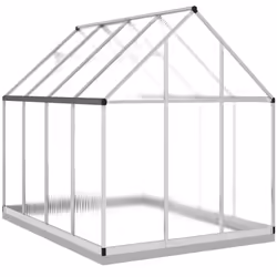 vidaXL Greenhouse with Base Frame Walk in Grow House Anthracite Aluminium - silver, 224 x 169 x 202 cm - Additional view 4