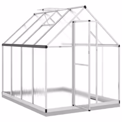 vidaXL Greenhouse with Base Frame Walk in Grow House Anthracite Aluminium - silver, 224 x 169 x 202 cm - Additional view 5