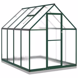 vidaXL Greenhouse with Base Frame Walk in Grow House Anthracite Aluminium - green, 224 x 169 x 202 cm