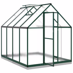 vidaXL Greenhouse with Base Frame Walk in Grow House Anthracite Aluminium - green, 224 x 169 x 202 cm - Additional view 5
