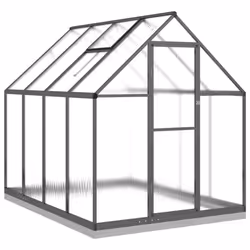vidaXL Greenhouse with Base Frame Walk in Grow House Anthracite Aluminium - anthracite, 224 x 169 x 202 cm
