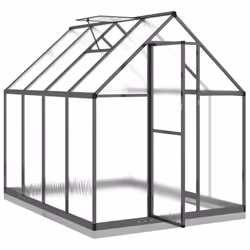 vidaXL Greenhouse with Base Frame Walk in Grow House Anthracite Aluminium - anthracite, 224 x 169 x 202 cm - Additional view 5