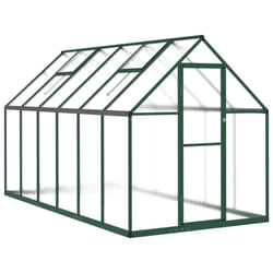 vidaXL Greenhouse with Base Frame Walk in Grow House Anthracite Aluminium - green, 334 x 169 x 195 cm