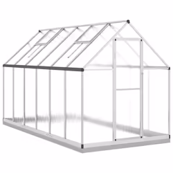 vidaXL Greenhouse with Base Frame Walk in Grow House Anthracite Aluminium - silver, 334 x 169 x 202 cm