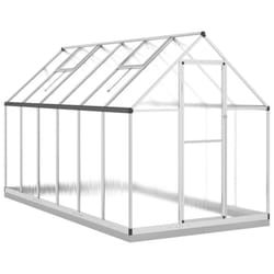 vidaXL Greenhouse with Base Frame Walk in Grow House Anthracite Aluminium - silver, 334 x 169 x 202 cm
