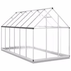vidaXL Greenhouse with Base Frame Walk in Grow House Anthracite Aluminium - silver, 334 x 169 x 202 cm - Additional view 4