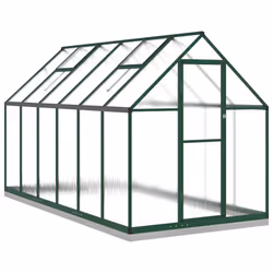 vidaXL Greenhouse with Base Frame Walk in Grow House Anthracite Aluminium - green, 334 x 169 x 202 cm