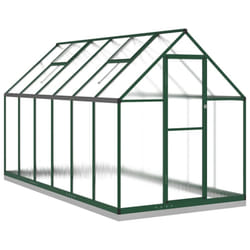 vidaXL Greenhouse with Base Frame Walk in Grow House Anthracite Aluminium - green, 334 x 169 x 202 cm