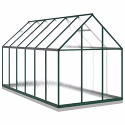 vidaXL Greenhouse with Base Frame Walk in Grow House Anthracite Aluminium - green, 334 x 169 x 202 cm - Additional view 4