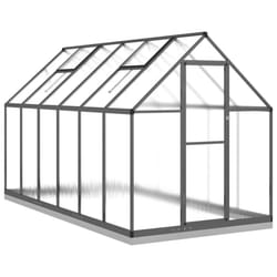 vidaXL Greenhouse with Base Frame Walk in Grow House Anthracite Aluminium - anthracite, 334 x 169 x 202 cm