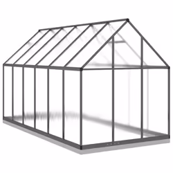vidaXL Greenhouse with Base Frame Walk in Grow House Anthracite Aluminium - anthracite, 334 x 169 x 202 cm - Additional view 4