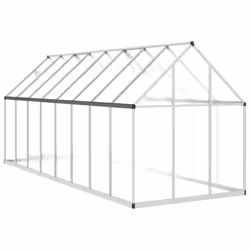 vidaXL Greenhouse with Base Frame Walk in Grow House Anthracite Aluminium - silver, 445 x 169 x 195 cm - Additional view 4