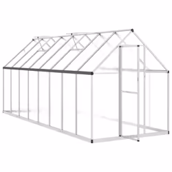 vidaXL Greenhouse with Base Frame Walk in Grow House Anthracite Aluminium - silver, 445 x 169 x 195 cm - Additional view 5