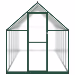 vidaXL Greenhouse with Base Frame Walk in Grow House Anthracite Aluminium - green, 445 x 169 x 195 cm