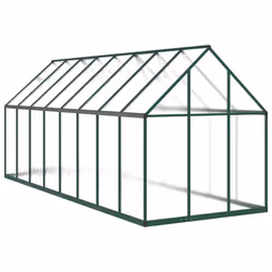 vidaXL Greenhouse with Base Frame Walk in Grow House Anthracite Aluminium - green, 445 x 169 x 195 cm - Additional view 4