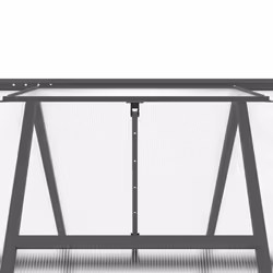 vidaXL Greenhouse with Base Frame Walk in Grow House Anthracite Aluminium - anthracite, 445 x 169 x 195 cm - Additional view 8