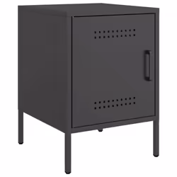 vidaXL Bedside Cabinet Bedroom Nightstand Bed Table Bed Cabinet Black Steel