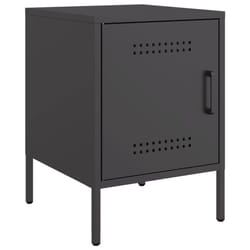 vidaXL Bedside Cabinet Bedroom Nightstand Bed Table Bed Cabinet Black Steel