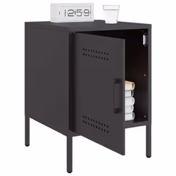 vidaXL Bedside Cabinet Bedroom Nightstand Bed Table Bed Cabinet Black Steel - Additional view 4