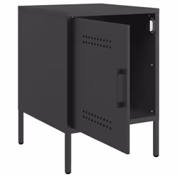 vidaXL Bedside Cabinet Bedroom Nightstand Bed Side Table Bed Cabinet Steel - black, 2 pcs - Additional view 6