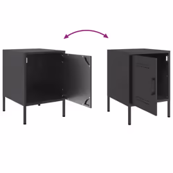 vidaXL Bedside Cabinet Bedroom Nightstand Bed Side Table Bed Cabinet Steel - black, 2 pcs - Additional view 7