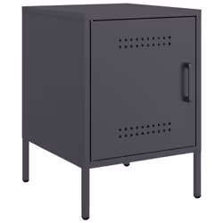 vidaXL Bedside Cabinet Bedroom Nightstand Bed Side Table Bed Cabinet Steel - anthracite, 1 pcs